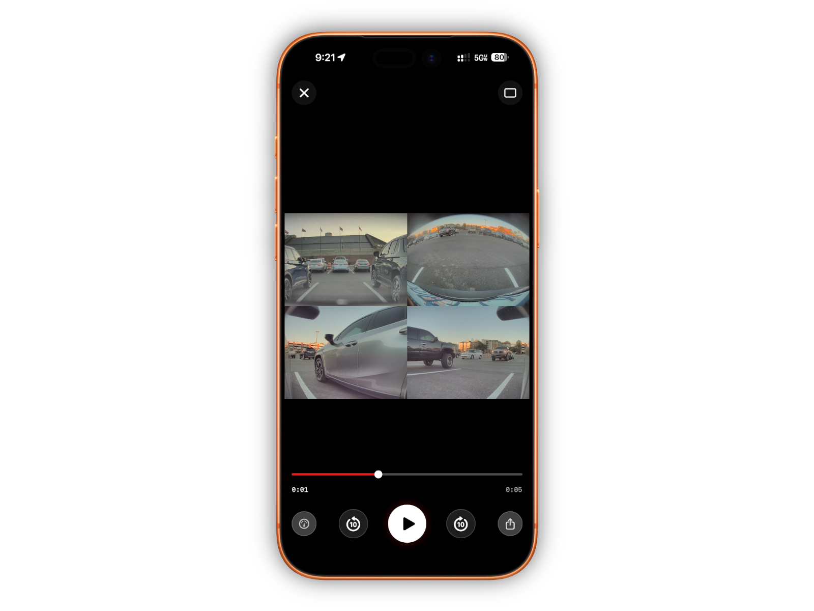 Sentinel quad-view showing all four Tesla cameras